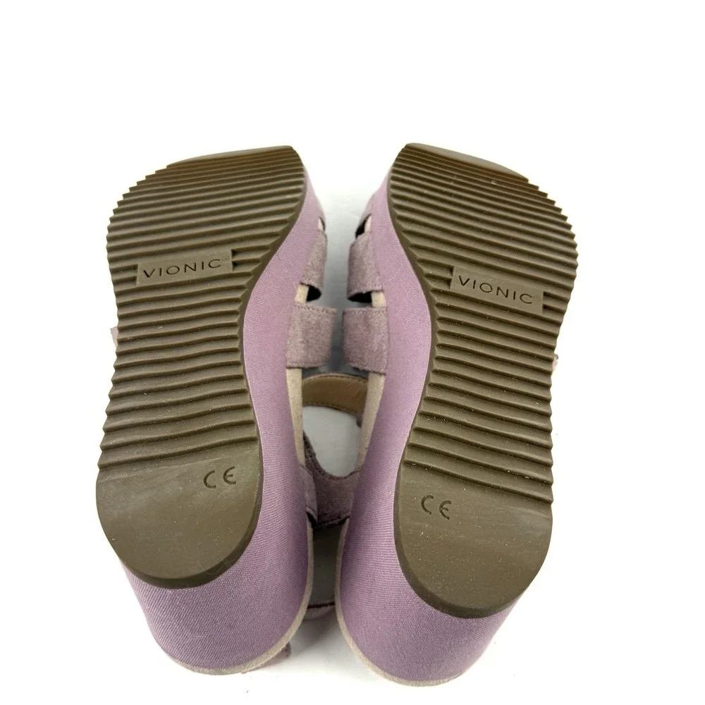 Vionic Tawny Sandals 9.5 Mauve Suede Strappy Shoes Gladiator‎ Womens